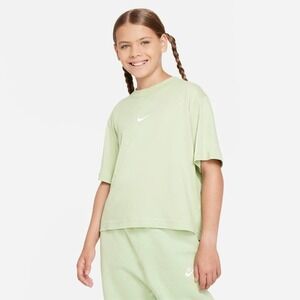 Nike Light Vapor Green Short Sleeve T‎ Shirt Swoosh Logo Casual Kids Girls L NWT